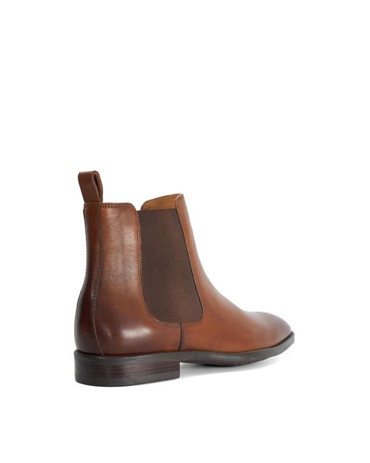 Dune Brown Matchin Flexi Sole Leather Chelsea Boots for men