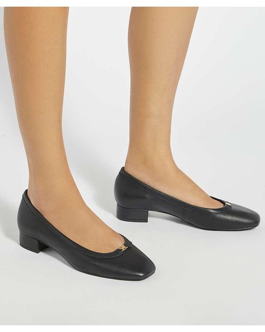 Dune Blue Approve Leather Ballet Flats