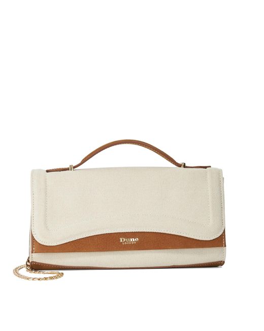 Dune White Edited Top Handle Snake-Effect Bag