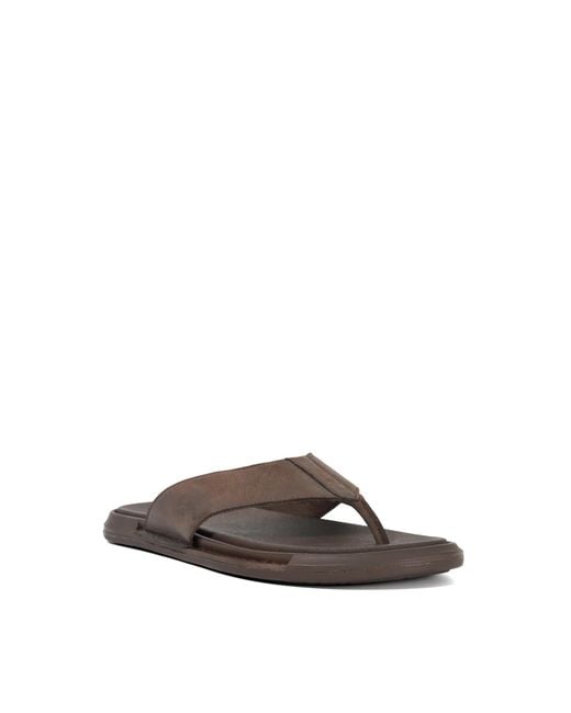 Dune Brown Inside Leather Toe Post Sandals for men