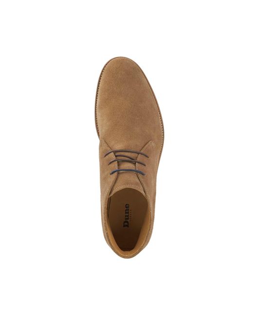 Dune Brown Millers Round Toe Lace Up Boots for men