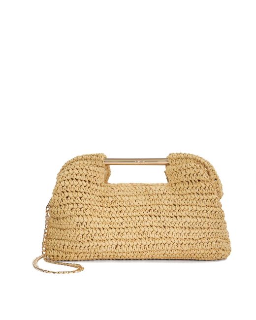 Dune Metallic Elsabeth Raffia Bag With Handles