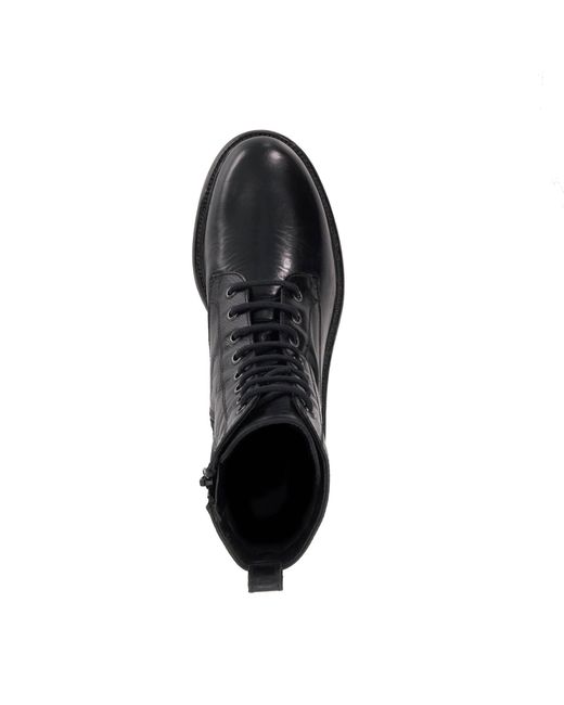 Dune Black Patley Leather Lace-Up Ankle Boots