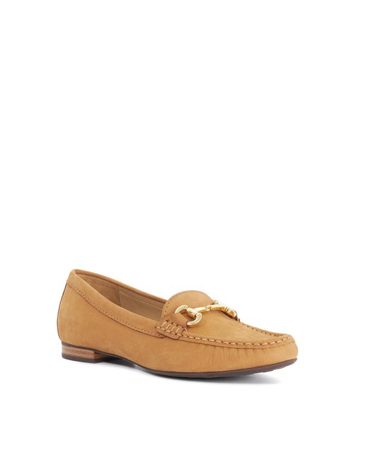 Dune Natural Glenniee Suede Snaffle Trim Loafers