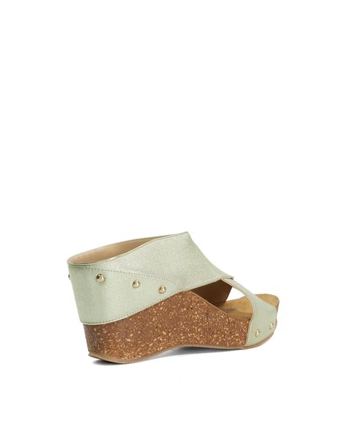 Dune Metallic Krossleys Open Toe Wedge Sandals
