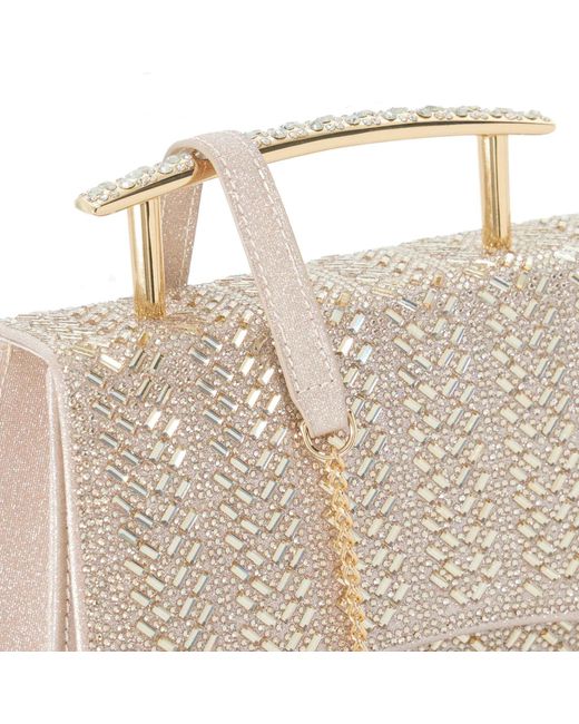 Dune Natural Bedazzle Sculptural Top-Handle Bag