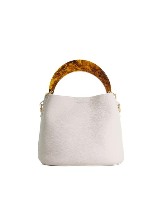 Dune Brown Dharla Resin Handle Mini Tote