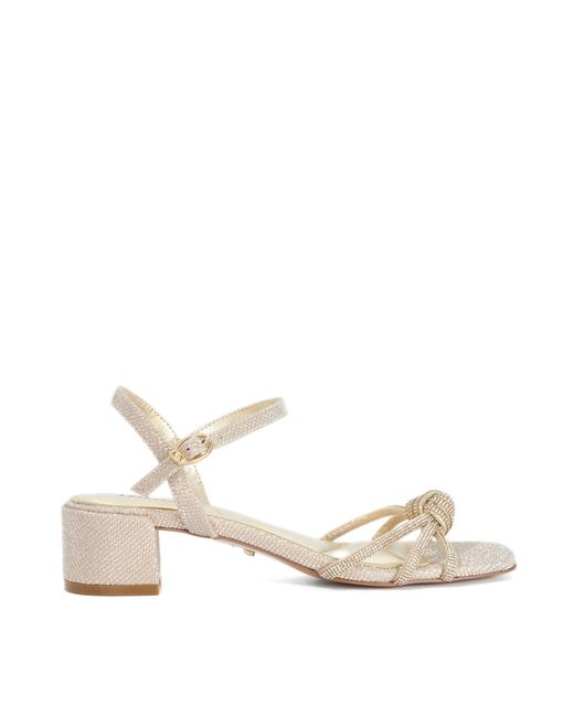 Dune Natural Marvelousness Mid Height Block Heel Sandals