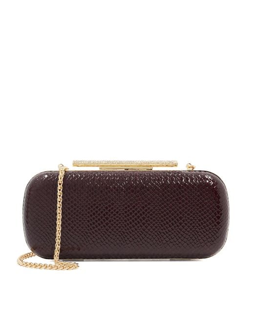 Dune Purple Body Structured Chain Strap Clutch Bag