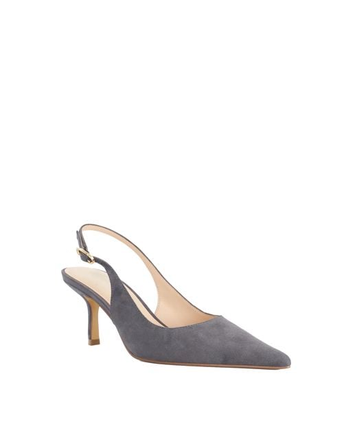 Dune Blue Celise Pointed-Toe Slingback Court Shoes
