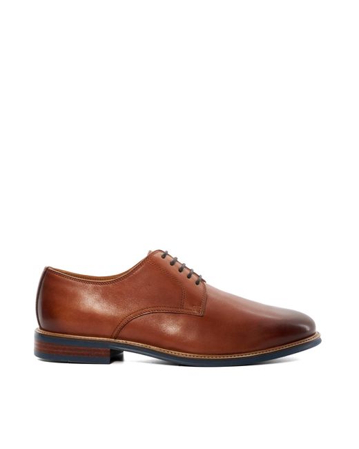 Dune Brown Wf Stanleyy Natural Wood Sole Gibson Shoes for men