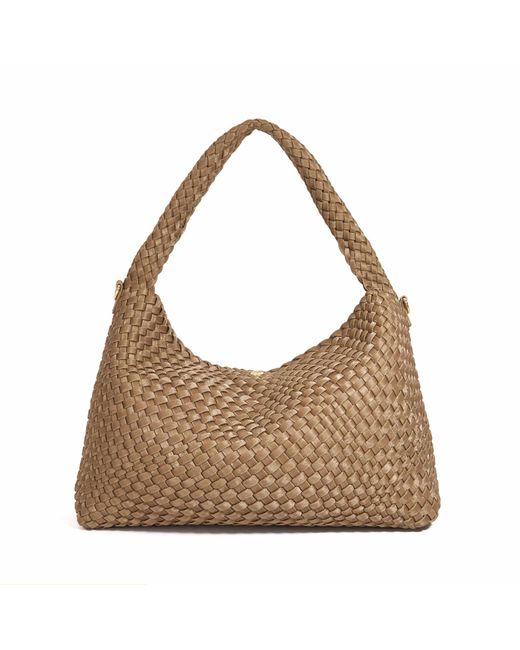 Dune Brown Deliberate L Woven Shoulder Bag