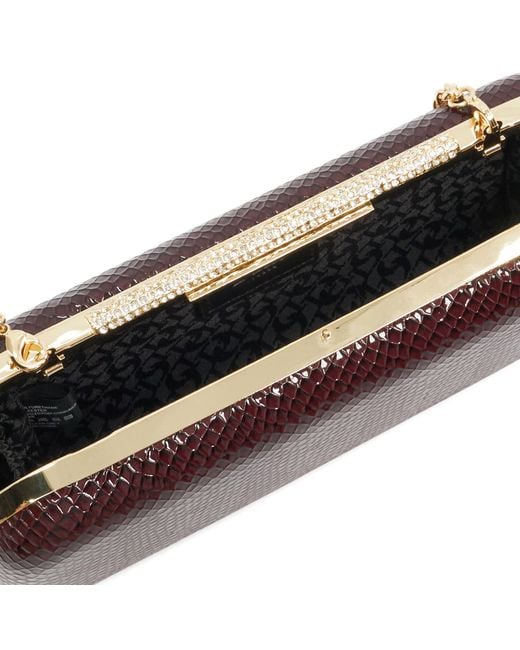 Dune Purple Body Structured Chain Strap Clutch Bag