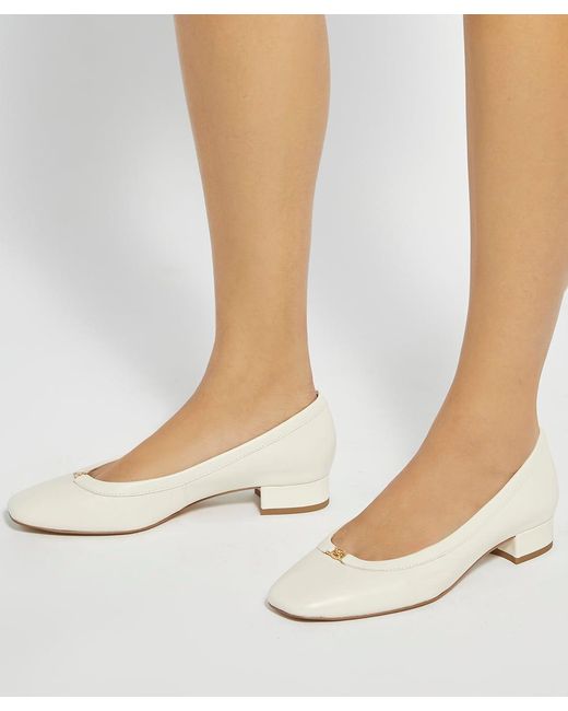 Dune Natural Approve Leather Ballet Flats