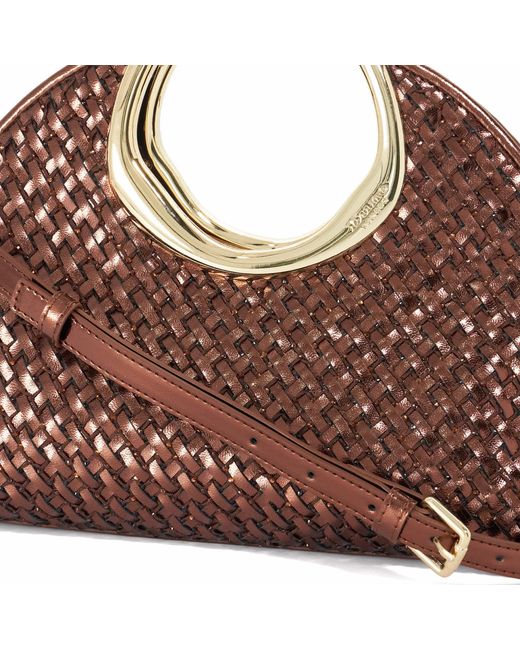 Dune Brown Earning Handle Woven Bag