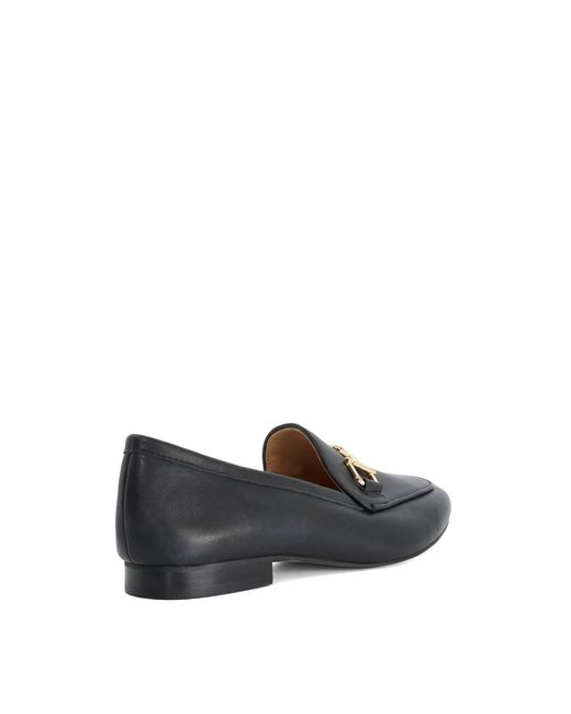 Dune Blue Wf Glair Wide Fit Almond Toe Buckle Detail Loafers