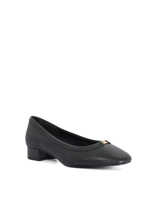 Dune Blue Approve Leather Ballet Flats