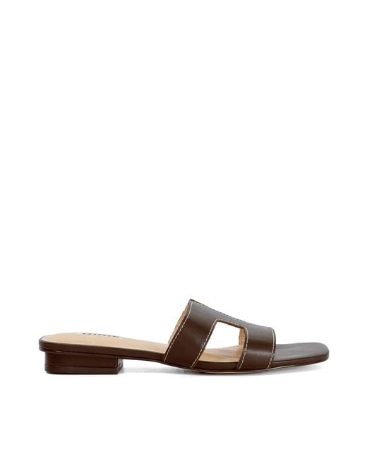 Dune Brown Loupe Smart Slider Sandals