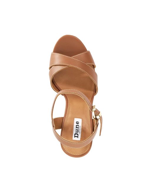 Dune Metallic Monique Leather Floral Pattern Platform Heels