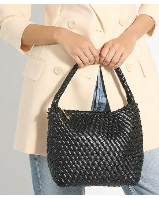 Dune Black Deliberate M Woven Shoulder Bag