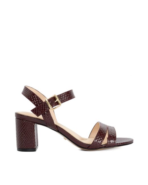 Dune Brown Merisa Block-Heeled Sandals