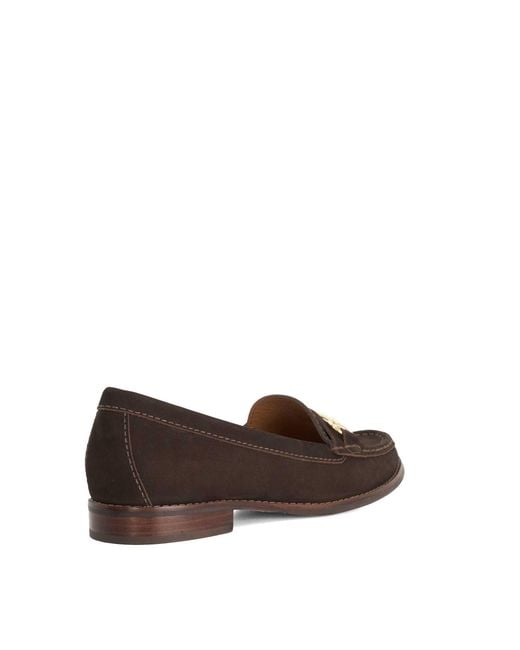 Dune Brown Wf Glenny Wide Fit Snaffle Trim Loafers