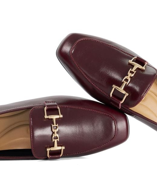 Dune Purple Wf Grained Hardware-Detail Loafers