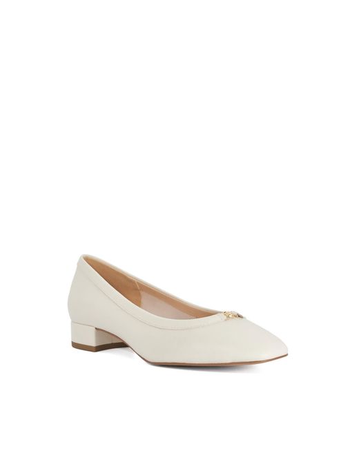 Dune Natural Approve Leather Ballet Flats