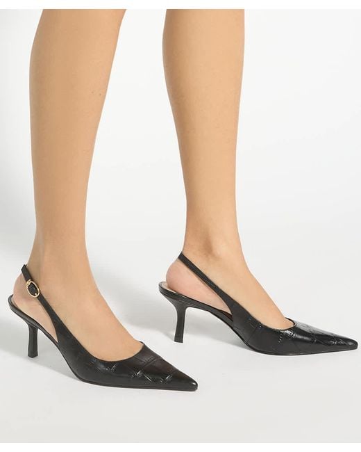 Dune Black Celise Pointed-Toe Slingback Court Shoes