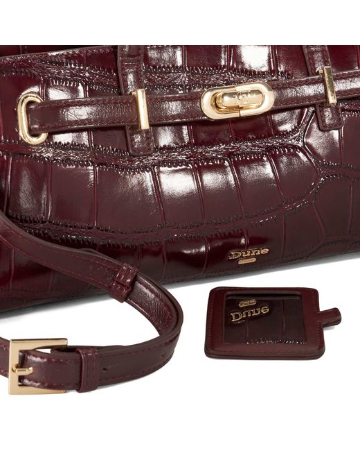 Dune Purple Depend Leather Shoulder Bag