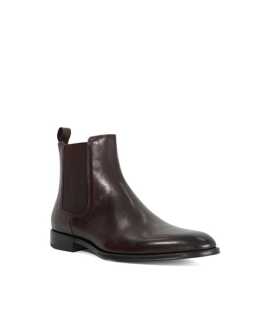 Dune Brown Manson Premium Leather Chelsea Boots for men