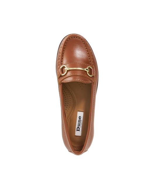 Dune Brown Wf Glenny Wide Fit Snaffle Trim Loafers