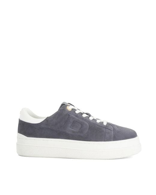Dune Blue Eden Flatform Lace-Up Trainers