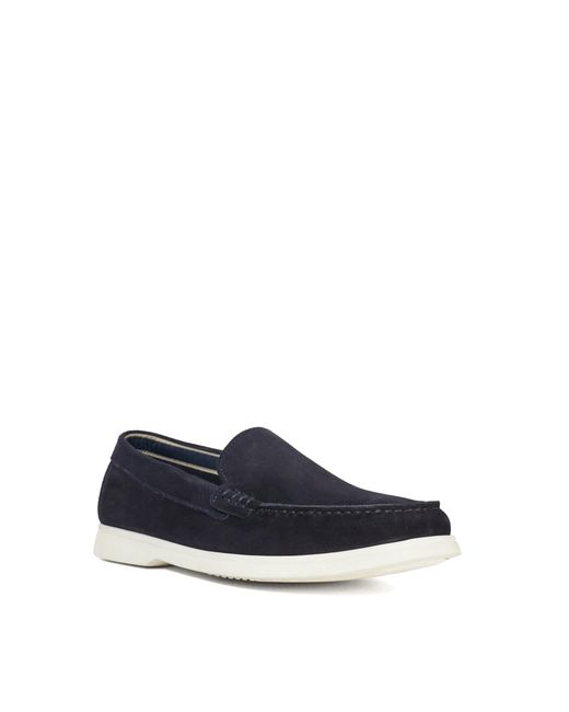 Dune Blue Wf Bufton Wide Fit Suede Loafers for men