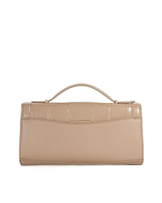Dune Natural Edited Top Handle Snake-Effect Bag