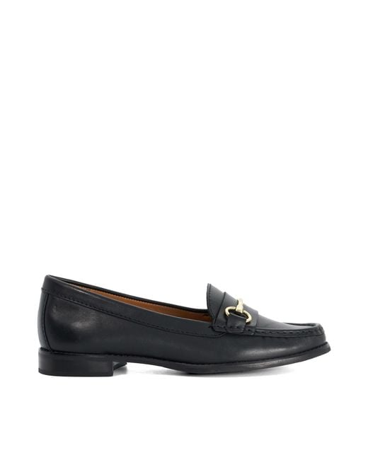 Dune Black Wf Glenny Wide Fit Snaffle Trim Loafers