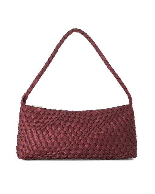 Dune Purple Deliberating Woven East-West Shoulder Bag