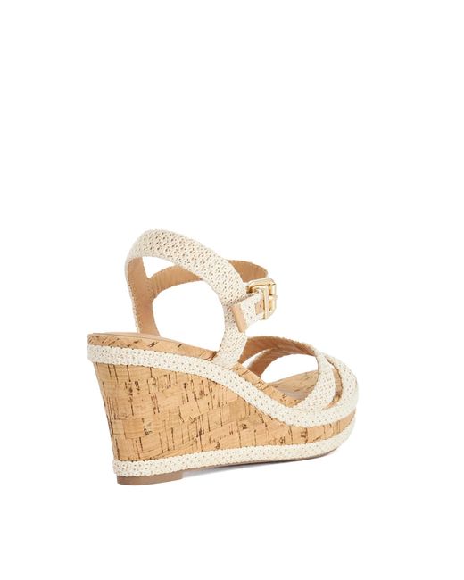 Dune Metallic Wf Kipling Cork Wedge Sandals