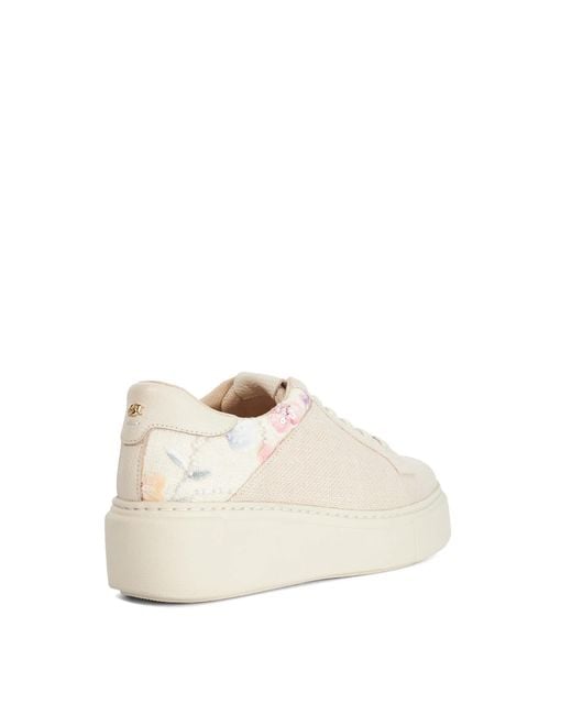 Dune White Evienne Leather Lace-Up Chunky Trainers