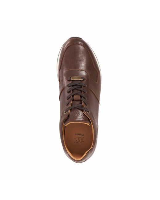 Dune Brown Trilogy Lace-Up Runner Trainers for men