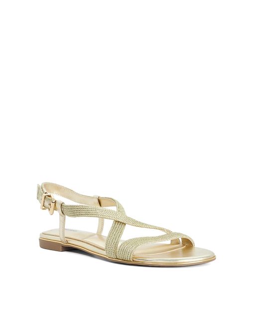 Dune Natural Wf Lope Flat Strappy Sandals