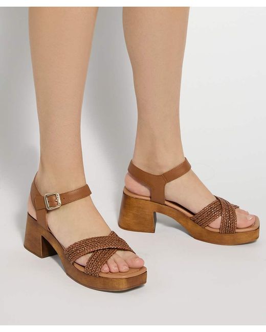 Dune Brown Janko Platform Sandals