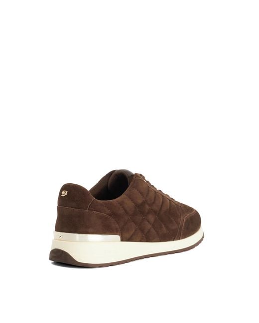 Dune Brown Evelie Quilted Low-Top Trainers