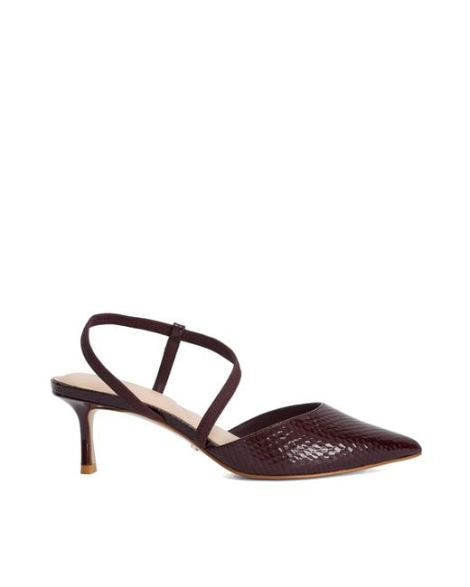 Dune Brown Charming Embellished Court Shoes