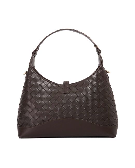 Dune Brown Dorset Woven Turn Lock Shoulder Bag