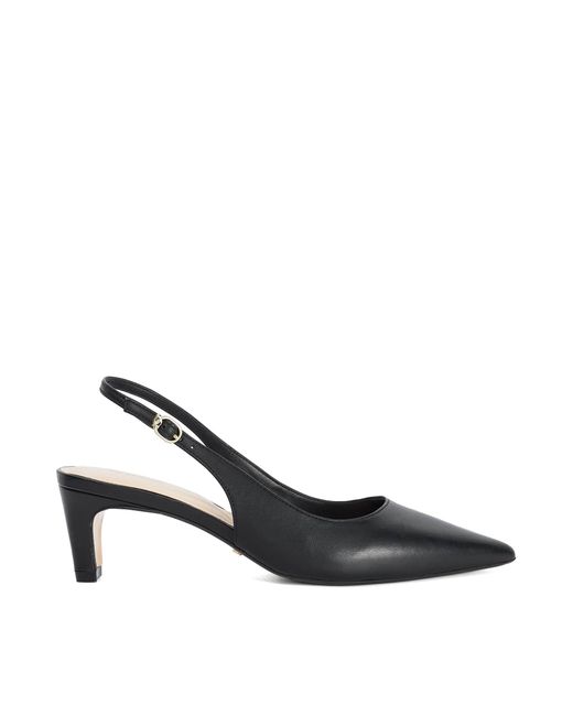 Dune Black Connection Mid Height Sling-Back Court Shoes