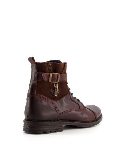 Dune Brown Call Casual Buckle Detail Ankle Boots for men