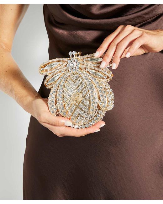 Dune Metallic Eaden Bug Diamante Embellished Clutch