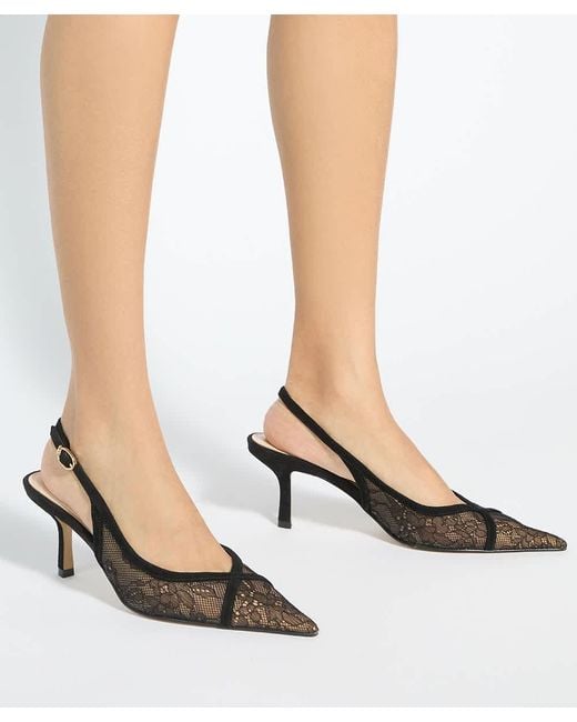 Dune Black Devinity Slingback Court Shoes