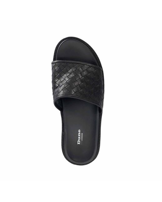 Dune Black Ivar Woven Leather Slider Sandal for men